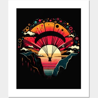 Retro Vintage Paragliding Design Posters and Art